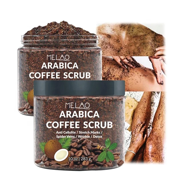 Оптовая продажа, частная марка Bodyscrub, Органическая Арабика, натуральный отбеливающий скраб для лица, отшелушивающий скраб для тела, мертвого моря, соли, кофе, скраб для тела