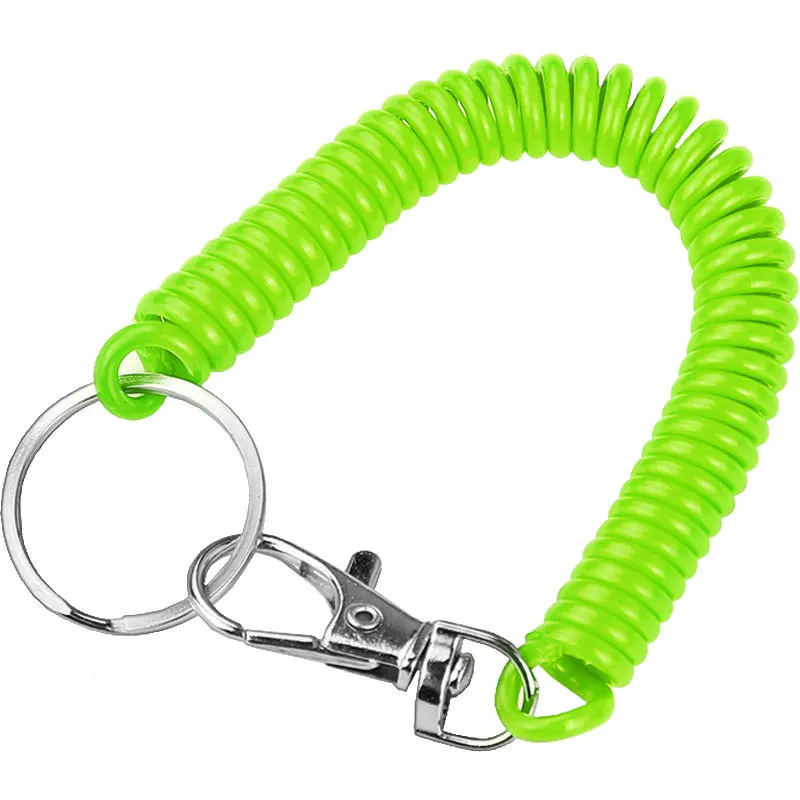 Simple Key Ring Fashion Plastic Rope Key chain Colorful Keychain Anti-lost rope Telephone Wire Key Rings