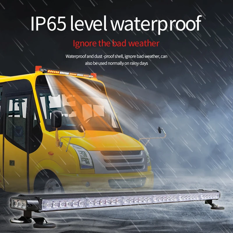 LED Car Truck Amber Emergency Lights Bar Beacon Led Strobe Warning Lamp Roof Top Plow Hazard Flash with Magnetic Base 12-24N