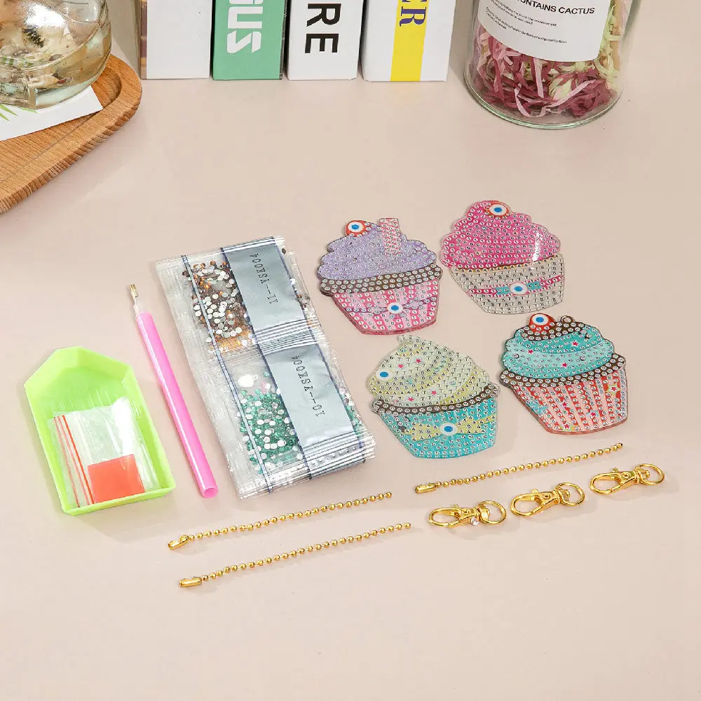 4/5pcs DIY Full Drill Special Shaped Diamond Painting Key Ring Elephant Keychain Gifts Embroidery Diamond Craft