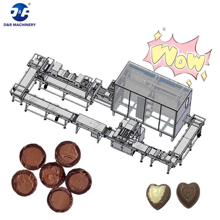 Full Automatic One Shot Chocolate Depositing Line Chocolate Making Machine for Ball Chocolate with Center Filled