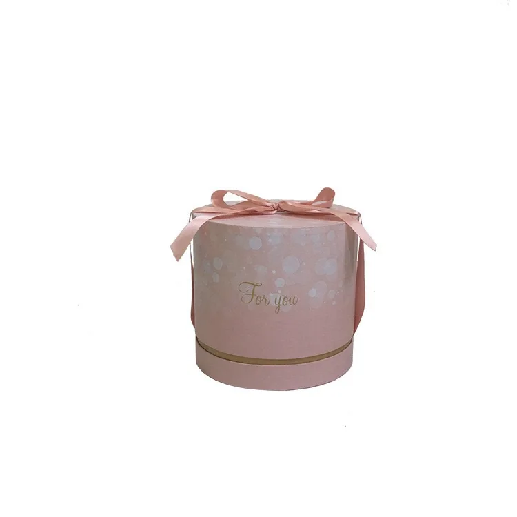 
Round Senior Wedding Groomsmen Bridesmaid Gift Boxes Packaging With Bow Exquisite Flower Gift Box 