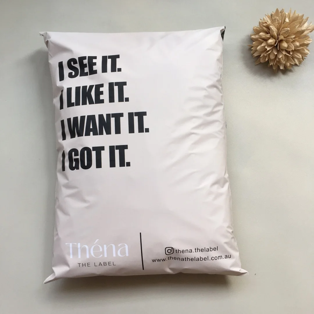 biodegradable matte nude custom shipping bags poly pack mailing bags courier bags with logo for clothing