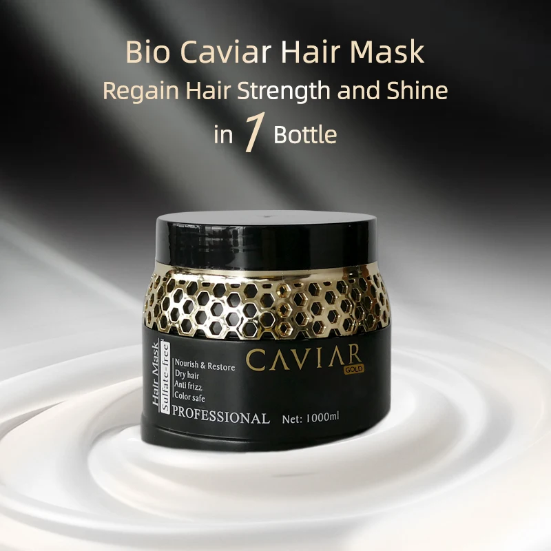 Deep Nourish Black Caviar  Hair Mask  Anti Hair Loss Hair Shampoo Conditioner Set Sulfate-free 1L