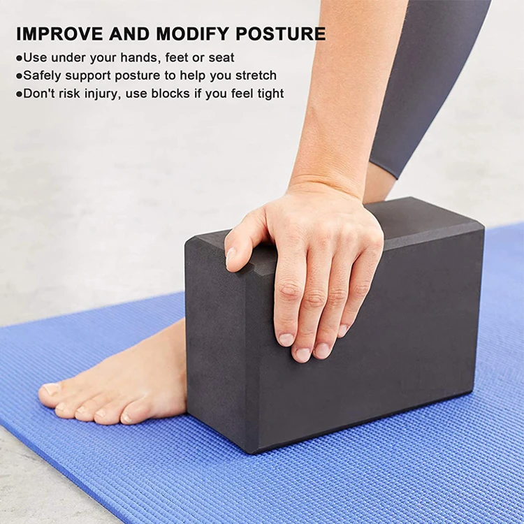 Harbour Custom Eco Friendly Biodegradable Color Eva High Density Foam Yoga Block with Yoga Strap Set