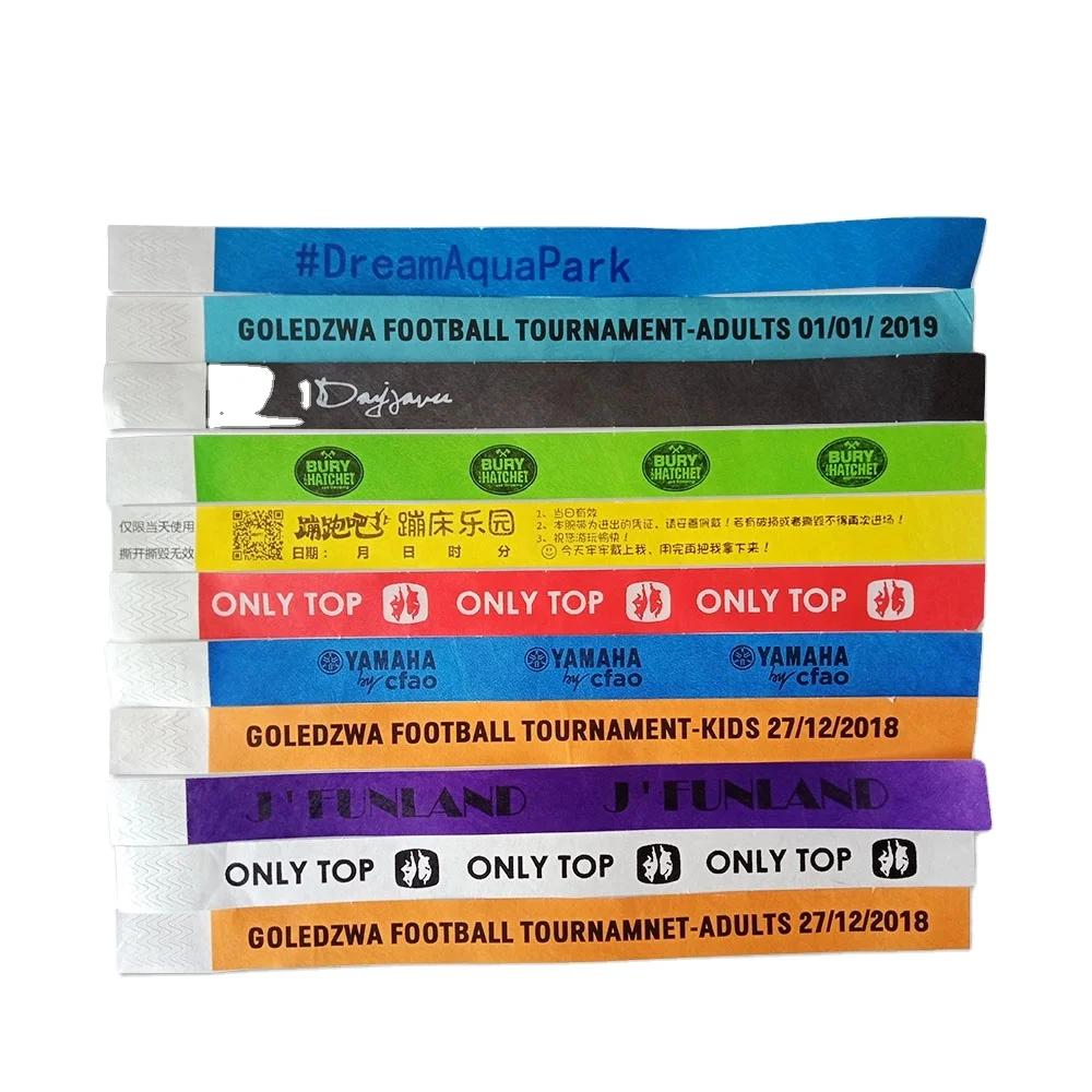 Arm Band Bracelets Wrist Band Custom Identify Dupont Tyvek Paper Wholesale Cheap Festival Party for Events Bar Tyvek Wristband