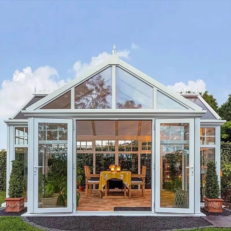 GEDELI aluminum transparent glass winter garden beautiful aluminum sunroom windproof fix window double  temper glass sunroom