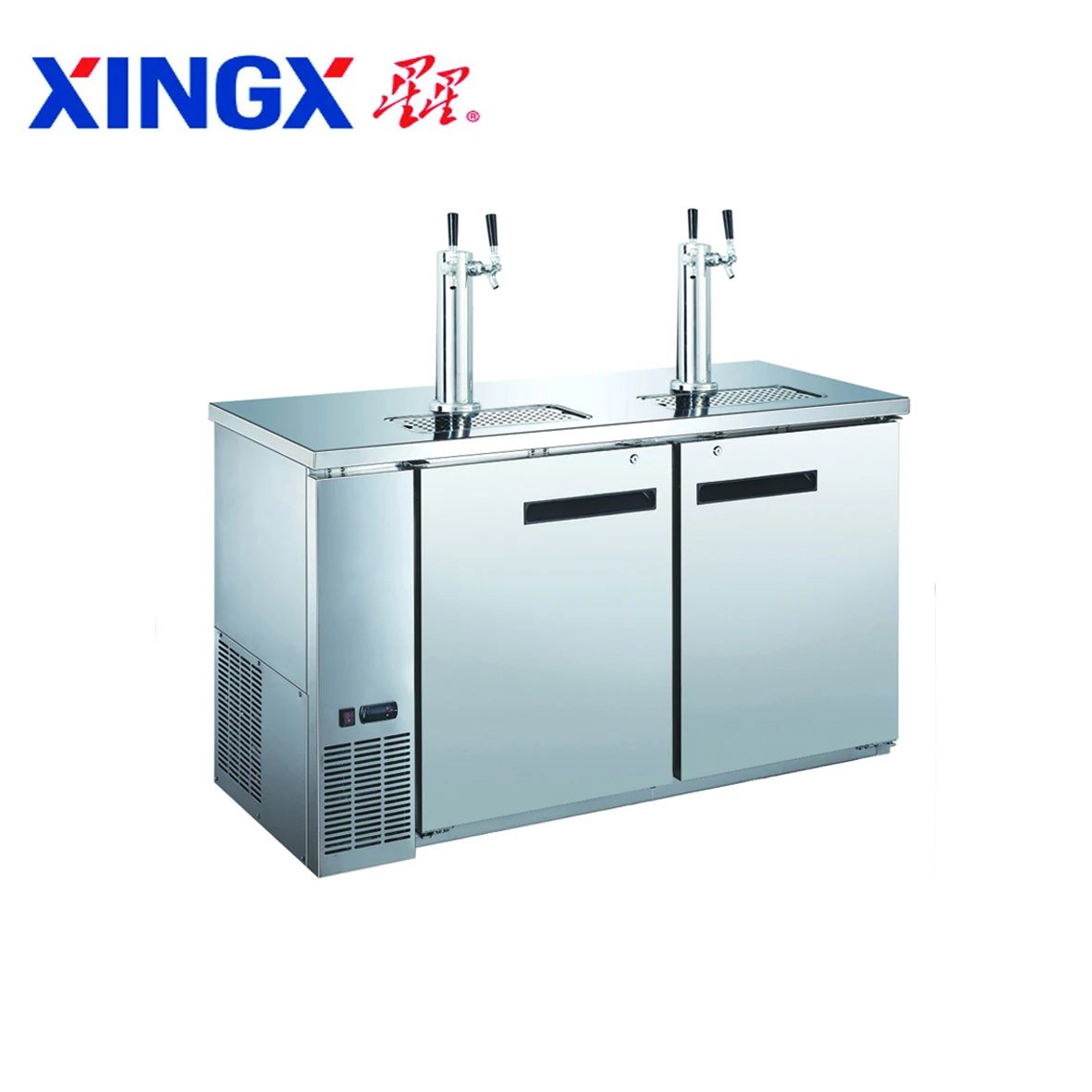 UDD-60-HC-SS двойное нажатие Kegerator пивной Диспенсер-нержавеющая сталь-холодильное оборудование