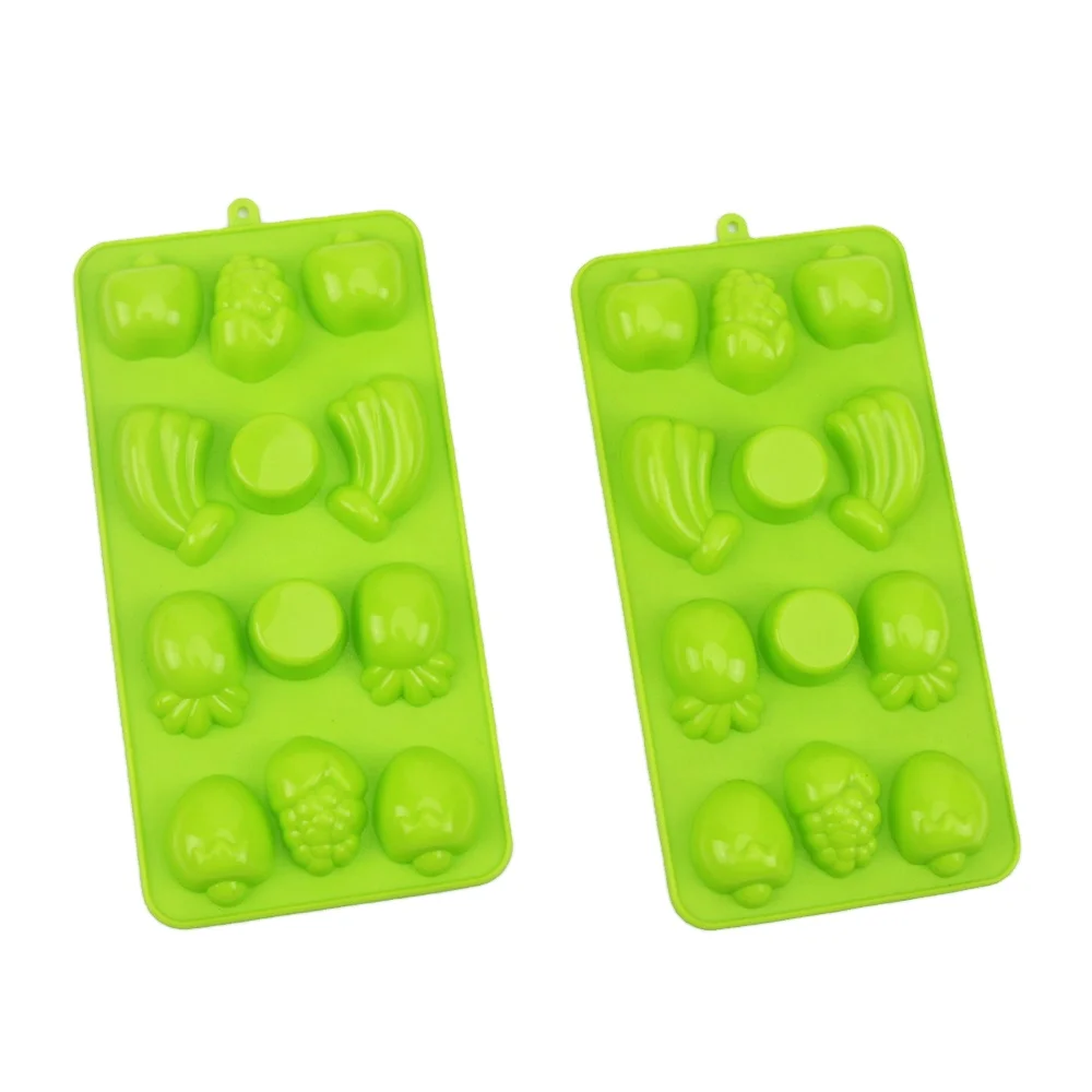 2019 fruit shape silicone chocolate mold and silicone candy mold ice tray with banana apple grape