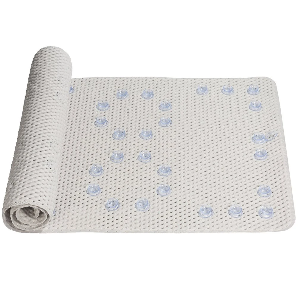 Нескользящий Противоскользящий безопасный коврик для ванной-Антибактериальный мягкий вафельный нескользящий Коврик для ванны из ПВХ-пены (белый)