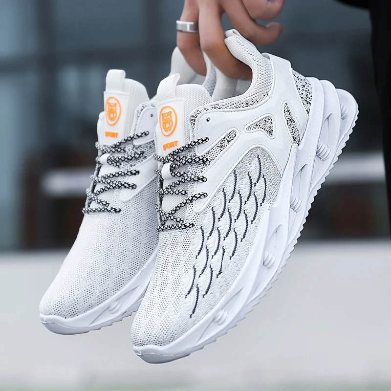 Adit Spring Autumn Style Soft Fashion Sneakers Accept Customized Fitness Walking Shoes Casual Lace Up White Running Shoes Men