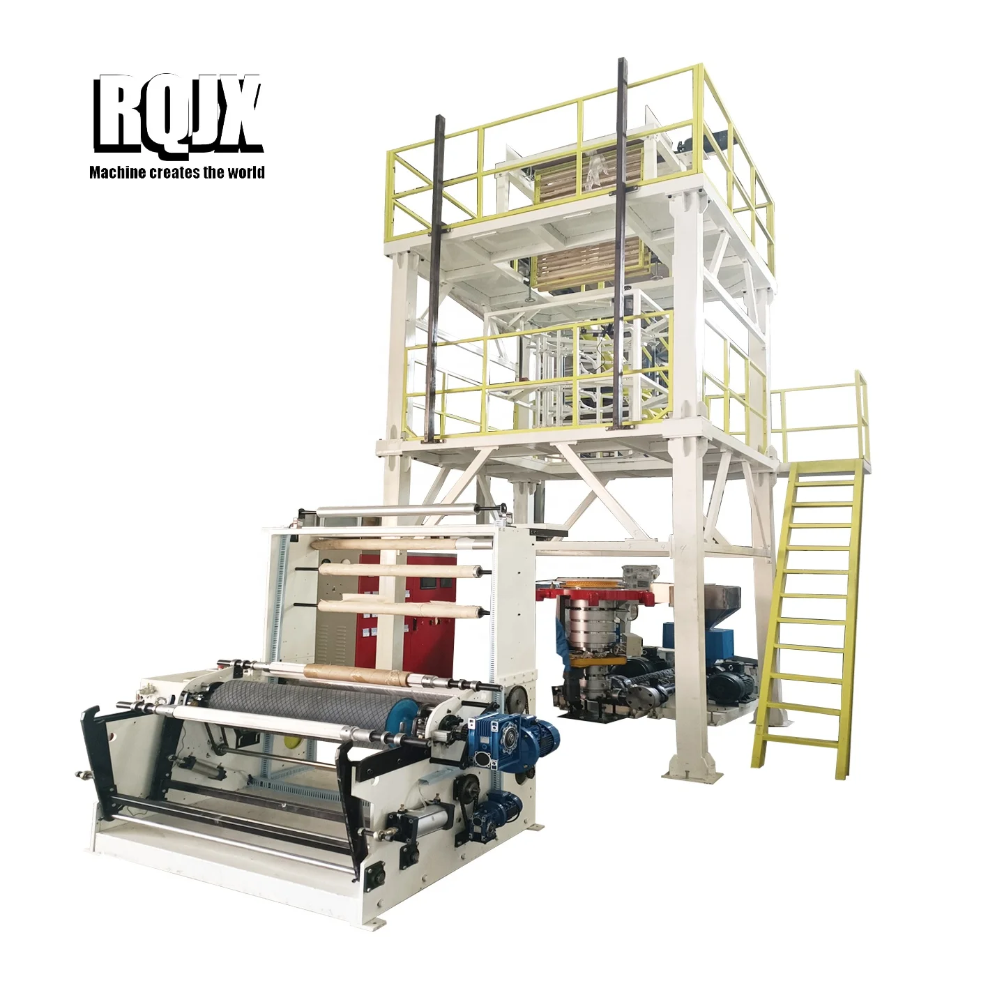 Lab ABA film blowing with printing tpe blow film extrusion line mini machine