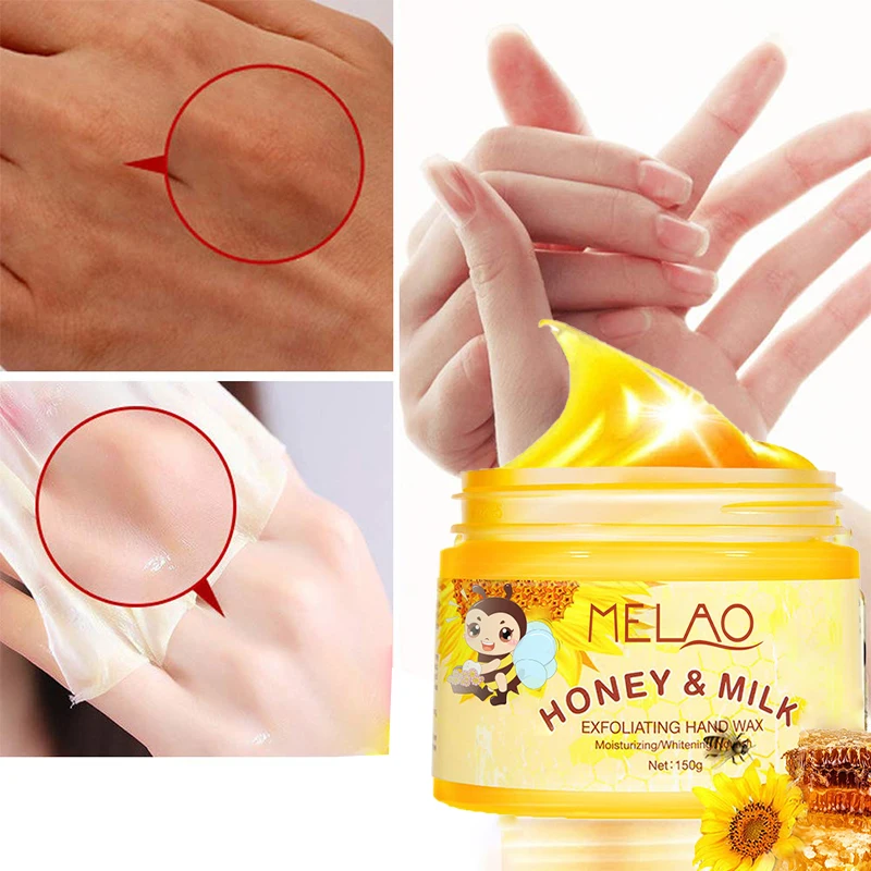 Частная торговая марка увлажняющий Восстанавливающий Отшелушивающий воск для удаления темных суставов желтого пилинга молока меда воска для рук