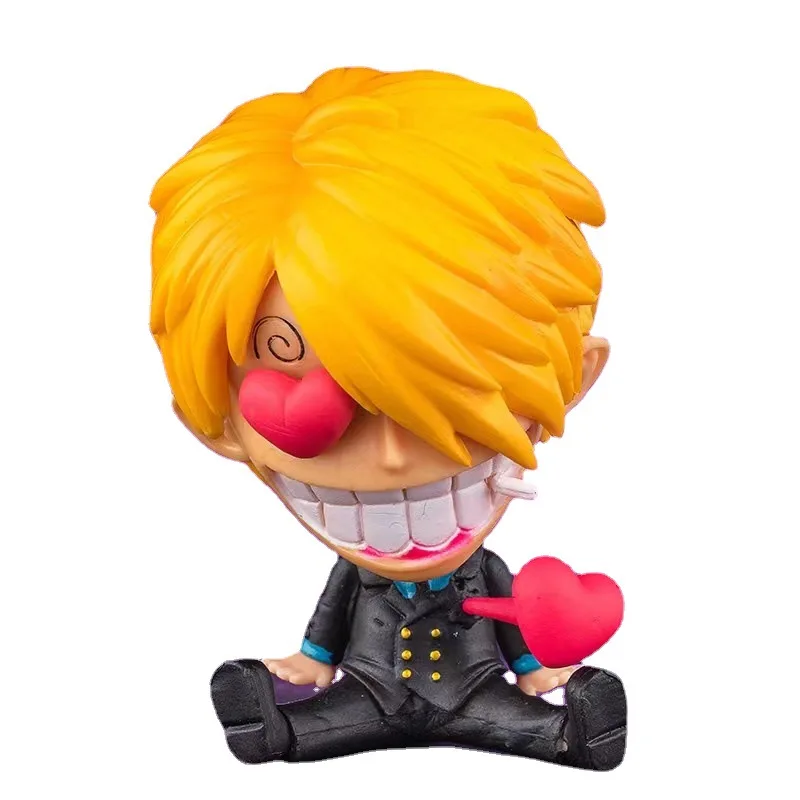 Home decor Cartoon toysSitting Q Version Luffy Zoro Ornaments Anime Action Figures