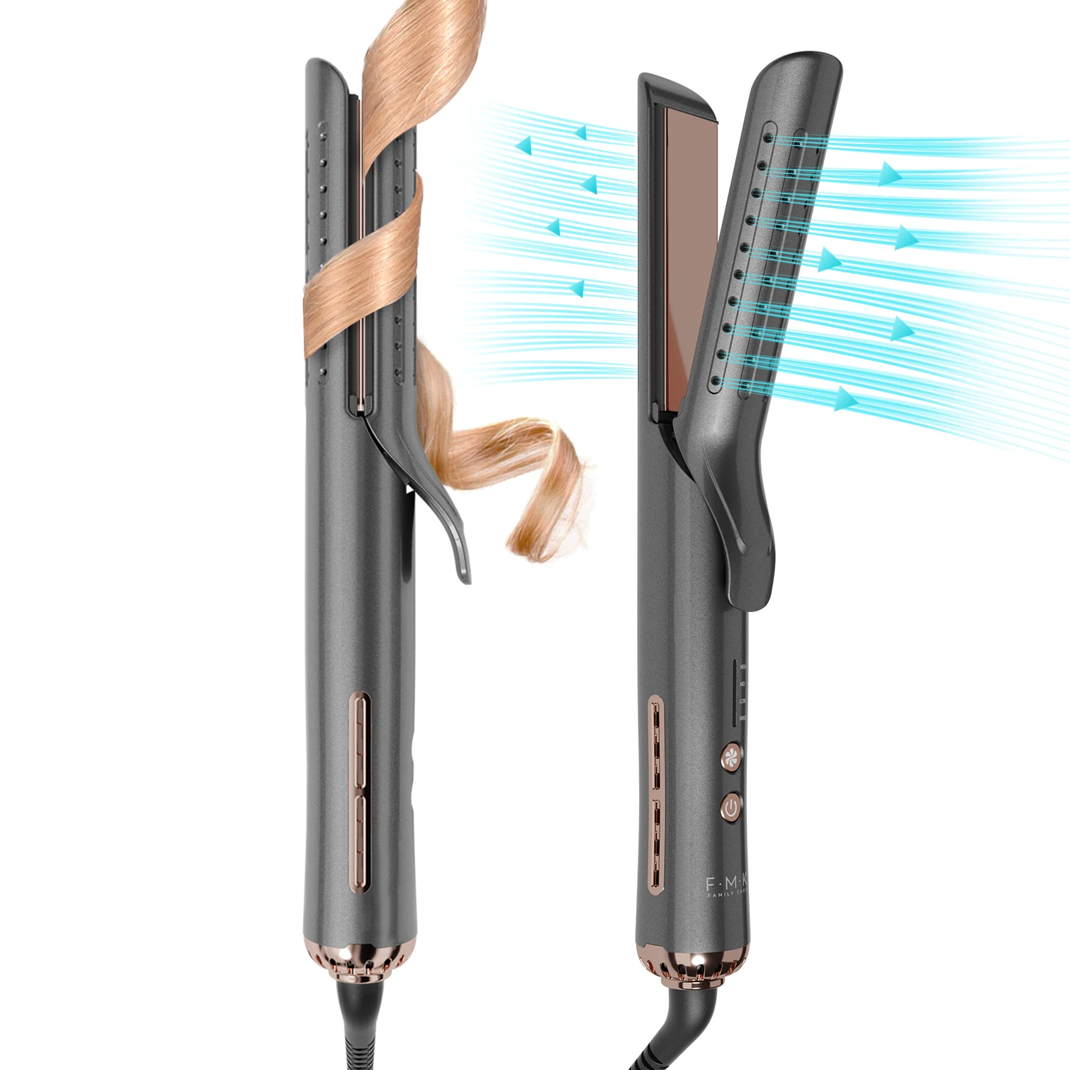 Hot Selling PTC Fast Heater 2 in 1 Hair Straightener and Curler for Women Automatic Curl Function Cool Air Hair Irons