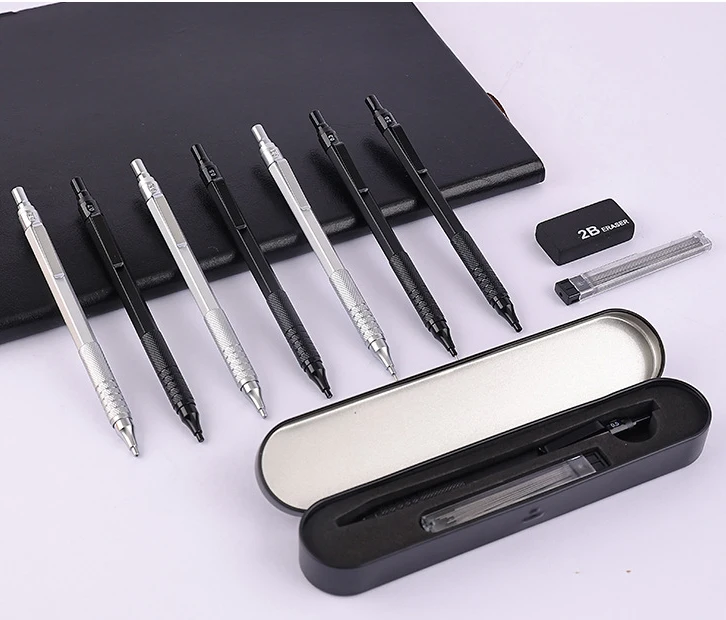 Professional low gravity drawing pencils sketching activity automatic mechanical pencil metal