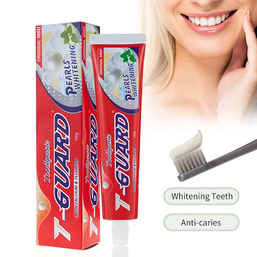 Wholesale OEM Private Label Pearl White Teeth Whitening Tartar Removal Fluoride T-Guard Toothpaste Manufacturer