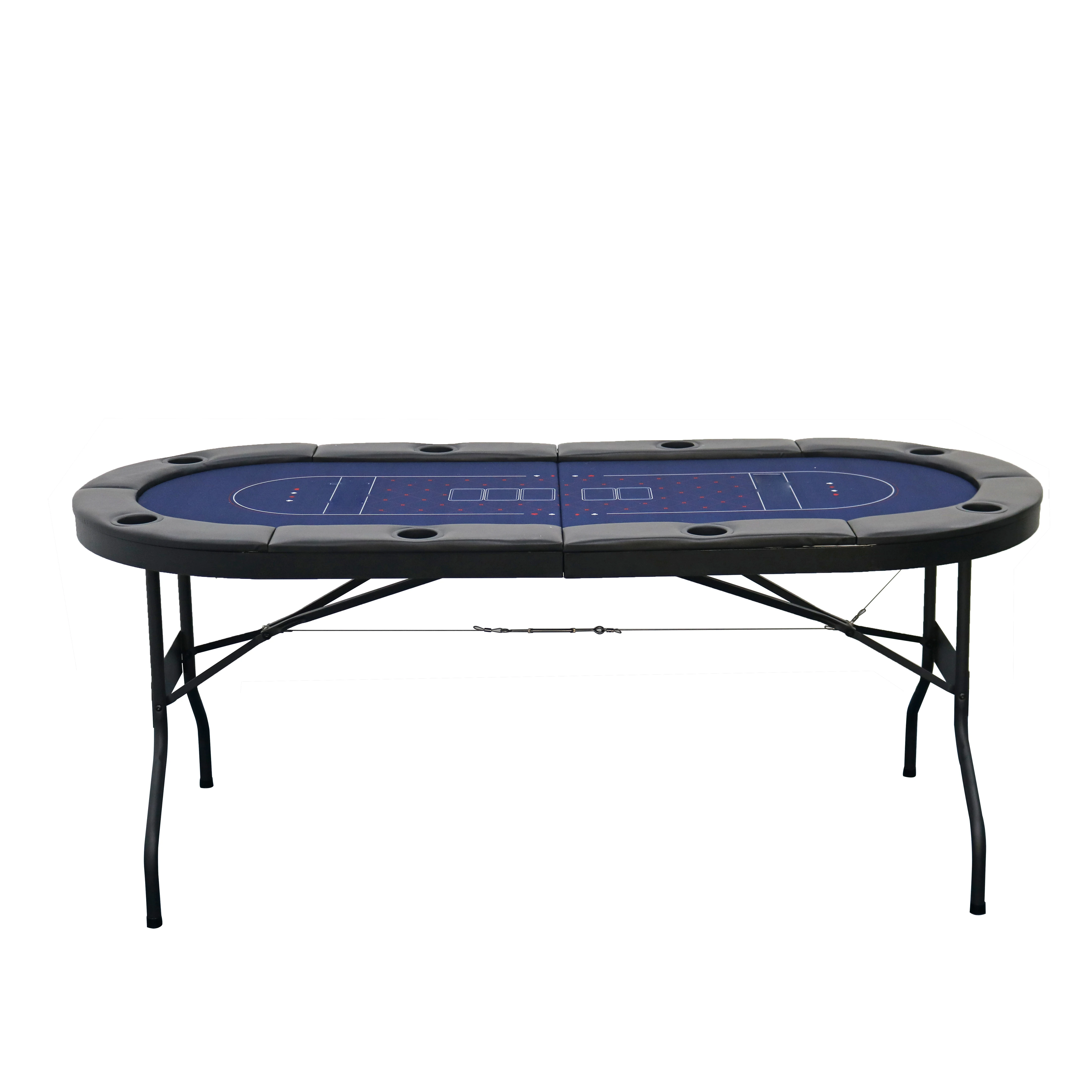 Factory Custom 84inch Deluxe 8 Player Casino Poker Table With Folding Steel Leg Color customization