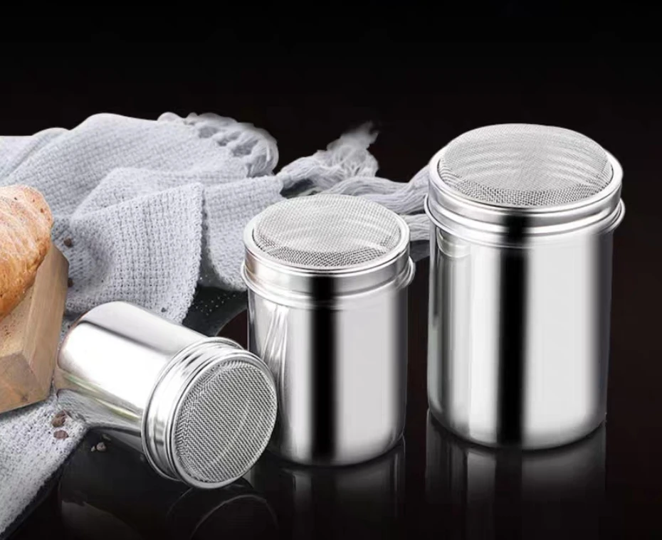 304 Stainless Steel Fancy Coffee Cocoa Powder Cylinder Vintage Korean Style Matcha Mesh Sieve Stocked Feature