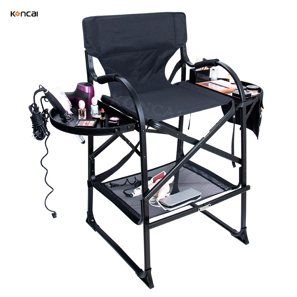 Unique Design Durable Salon Chair Beauty Aluminum Frame With Tray Folding Makeup Chair