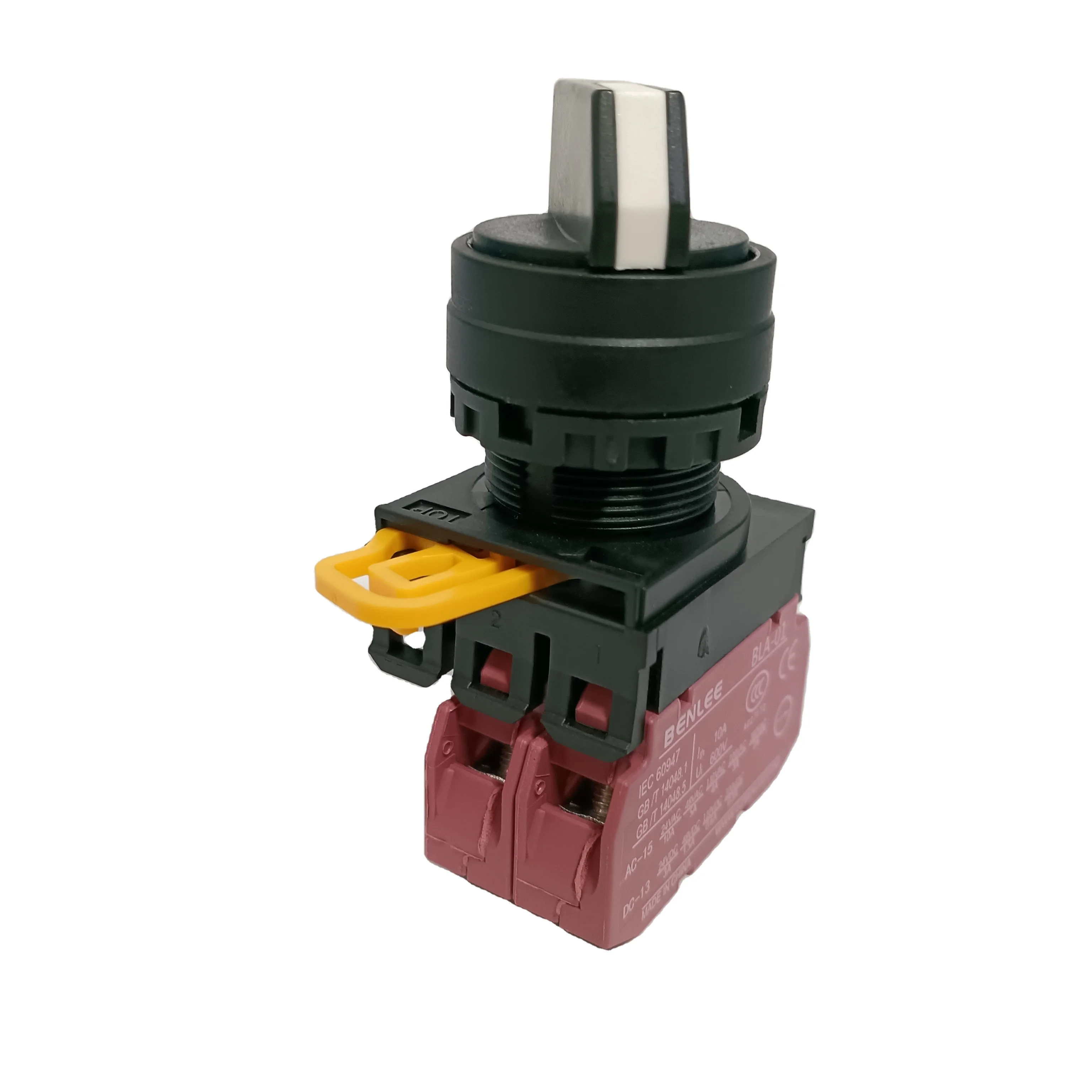 China Manufactory  Smart BENLEE 22mm 2 Positions Selector rotary Waterproof IP65 Switches Momentary Push Button Motor Switches