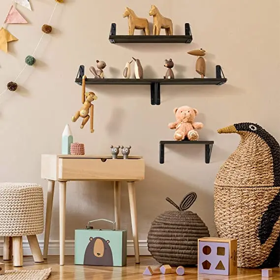 Wall Shelves for Bedroom Decor Floating Wall Shelves for Living Room Kitchen Storage Wall Mounted Rustic Wood Floating Shelves