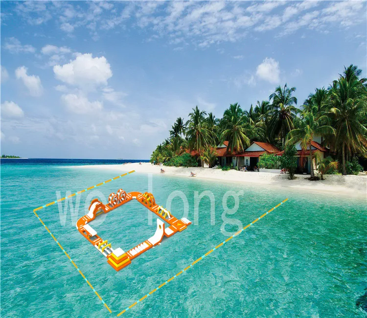 Wolong New colorful inflatable floating water park TUV CE commercial PVC design water park equipmentaccept customization