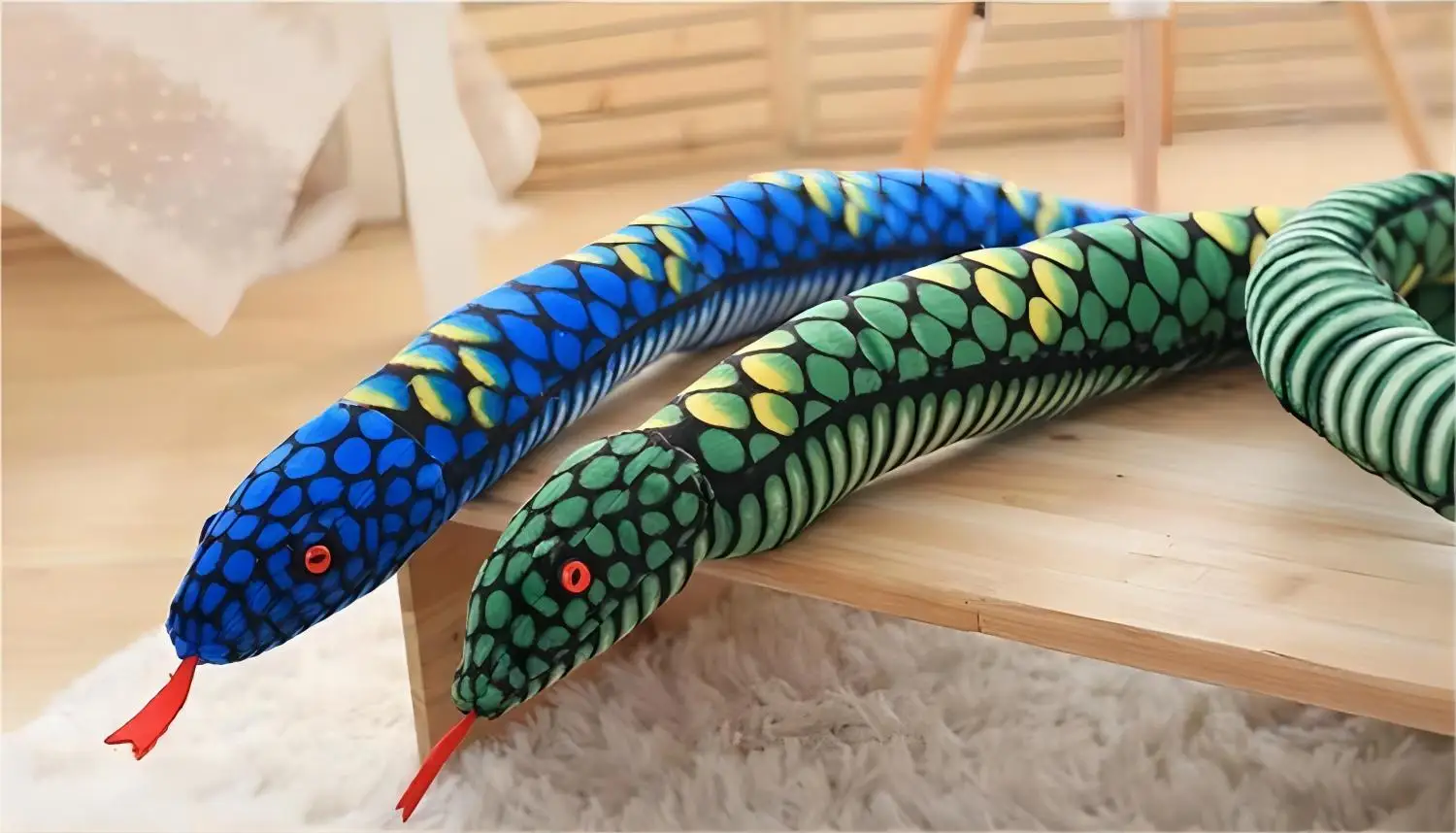 Stuffed animal toys Simulation good Quality stuffed Green Snake Soft long body animal plush toy plush custom stuffed animal toys