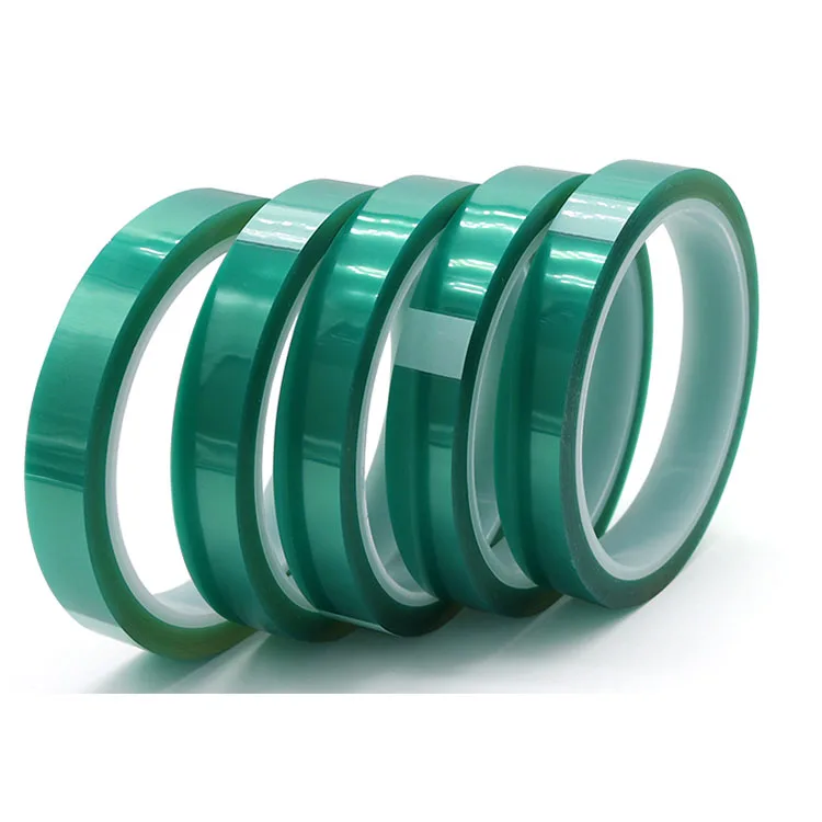 Green Single Sided Silicone High temperature adhesive tape Polyester high temperature resistant masking tape
