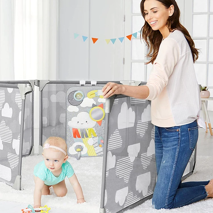 Foldable Baby playpen Baby Folding Play Pen Kids Activity Centre Safety Play Yard Home Indoor Outdoor