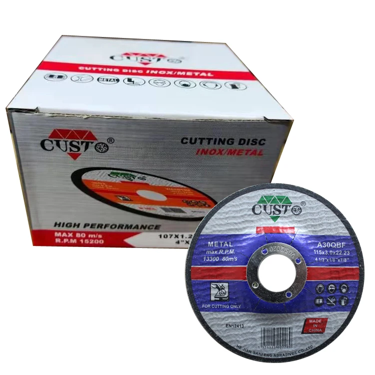 Free Sample Abrasive 115mm Cutting Disc Metal and Stainless Steel Cutting Disc