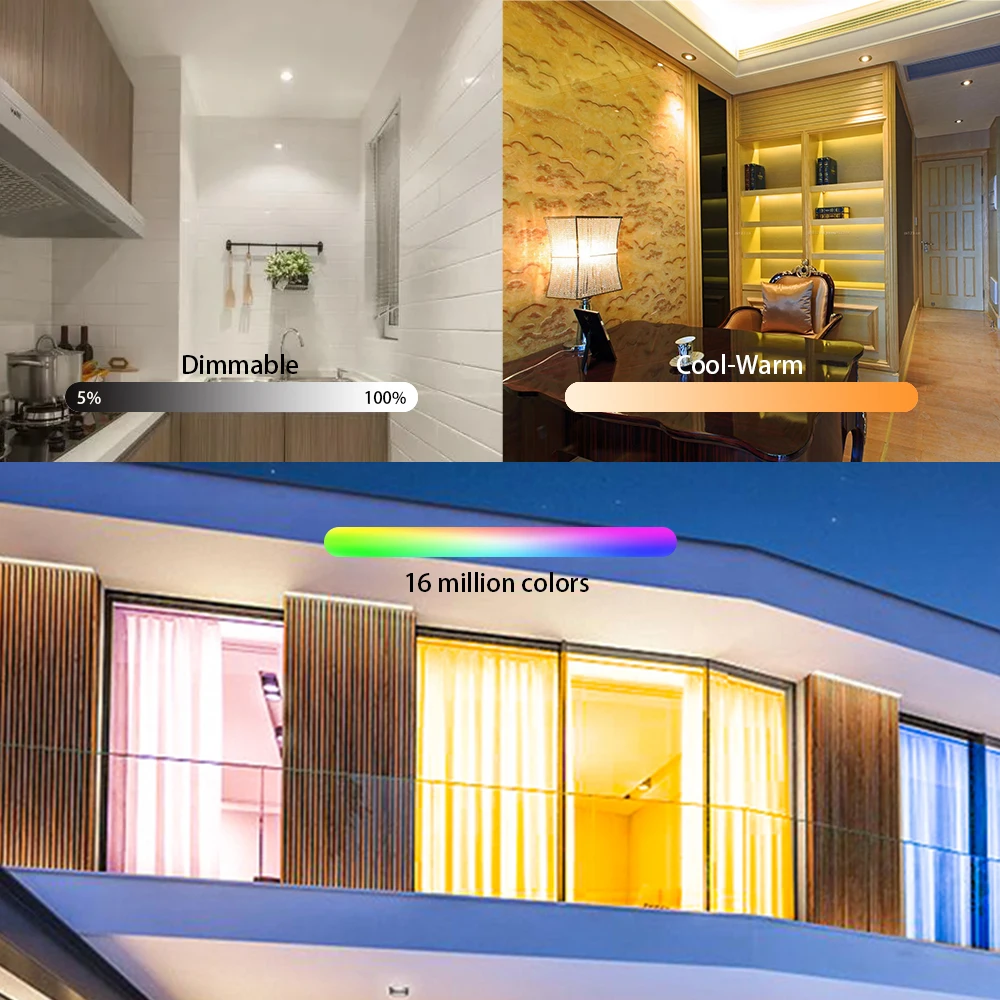 ETL 10W  Wi-Fi Led Recessed Panel Ceiling Lights Slim 6 Inch Smart RGBCW Panel Light