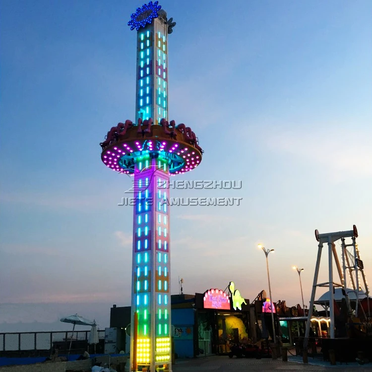Earn Money Cheap Amusement Park Equipment Free Fall Tower Drop Rotating for Adults