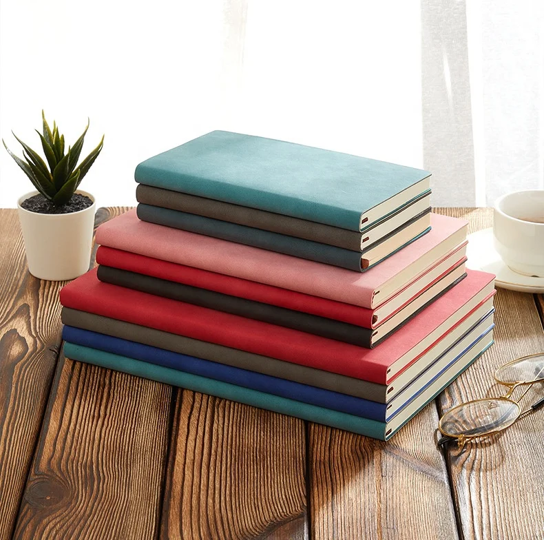 Custom Logo A5 A6 B5 Personalized Cheap Soft Leather Cover Journal Stationery Notebook Manual Book for School Office Business