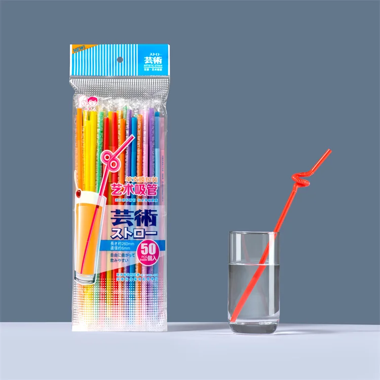 promotion eco friendly drinking disposable colorful plastic draws straws