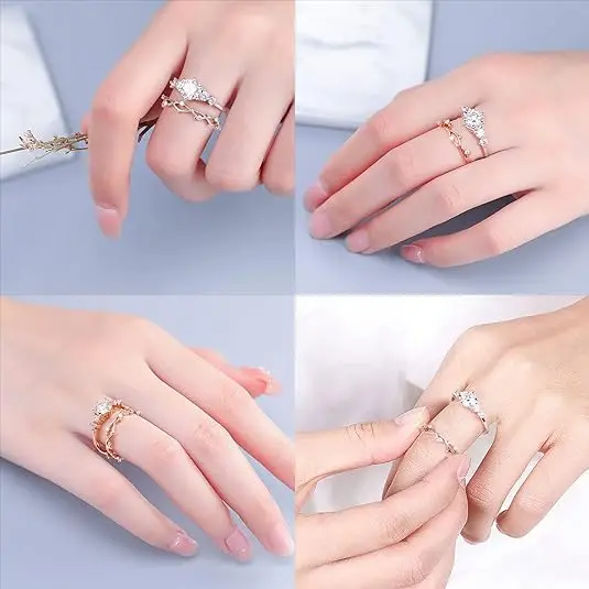 Customised Ladies Engagement Wedding Ring with Moissanite Diamond 304/316 Stainless Steel Oval Cut Zircon for Parties