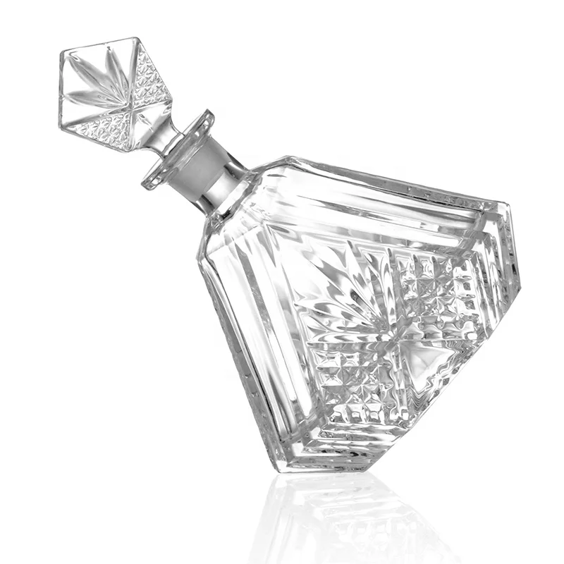 N9 треугольная форма резьба в Дублине дизайн хрустальный стеклянный графин для виски винная бутылка