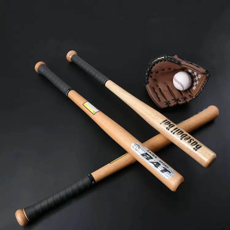 Factory price best wood strong rubber mini wooden oak baseball bat for hardballs and softballs