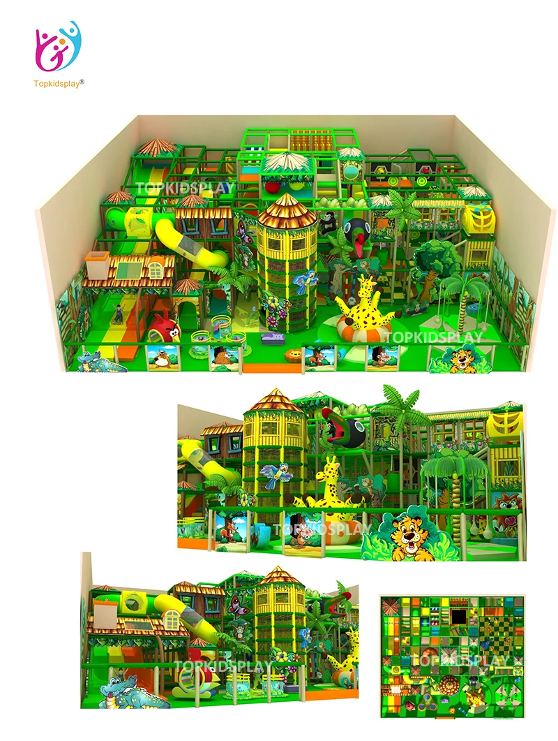 
Jungle Theme Kids Small Indoor Playground Soft Kids Playhouse For Home 
