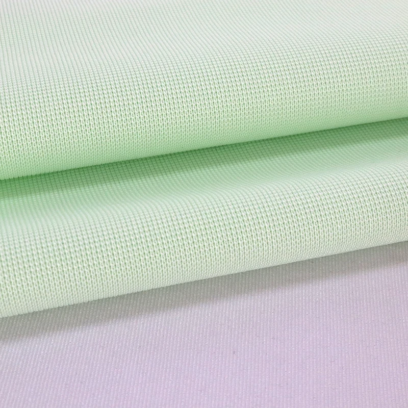 97/3 Recycle Polyester Spandex Elastic Stretch 1x1 Rib Circular Knit Eco Friendly Textile  Gym Clothing Fabric