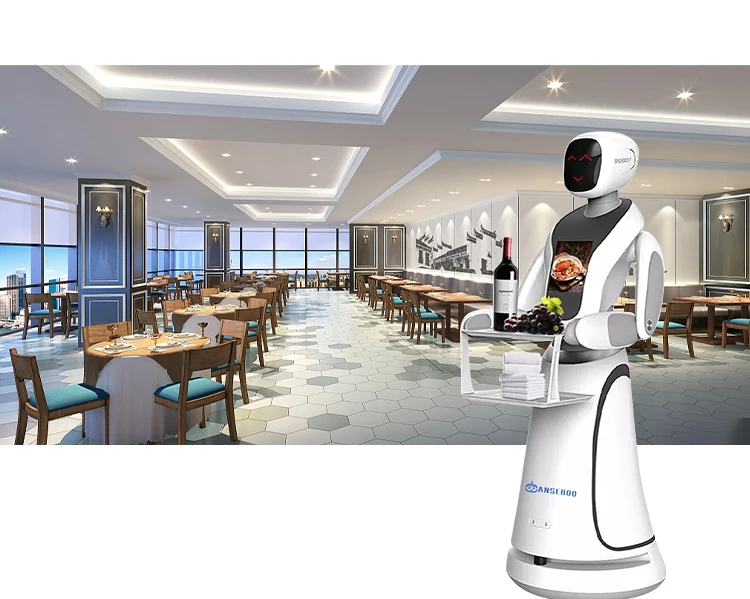 Hot Sell Humanoid Robot Delivery Food AI Robot With Big Screen Service Robot For Restaurant Waiter