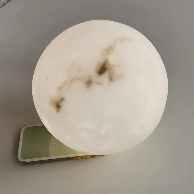 2024 Transtones Round Shape Globe Modern Alabaster Lampshade Backlit StoneTable Lamp Artificial Wall Panel Stone