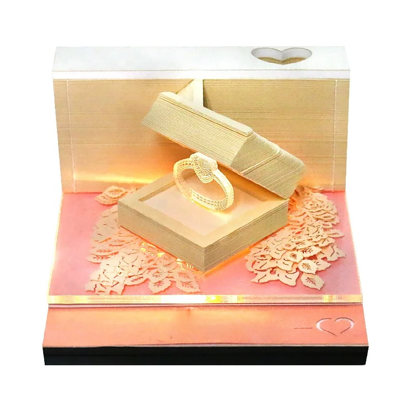 3D Calendar Original New Proposal Surprise Gift Wedding Memorial Sticky Note Gift Desktop Decoration 3D Sticky Notes 3D Calendar