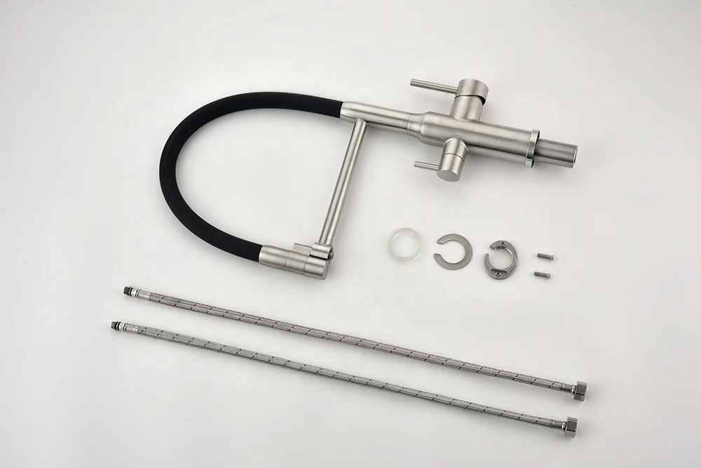 Custom Black plus silver chrome  kitchen faucet Round single Handle Water Purifier Tap Faucet for Home Tap Mixer