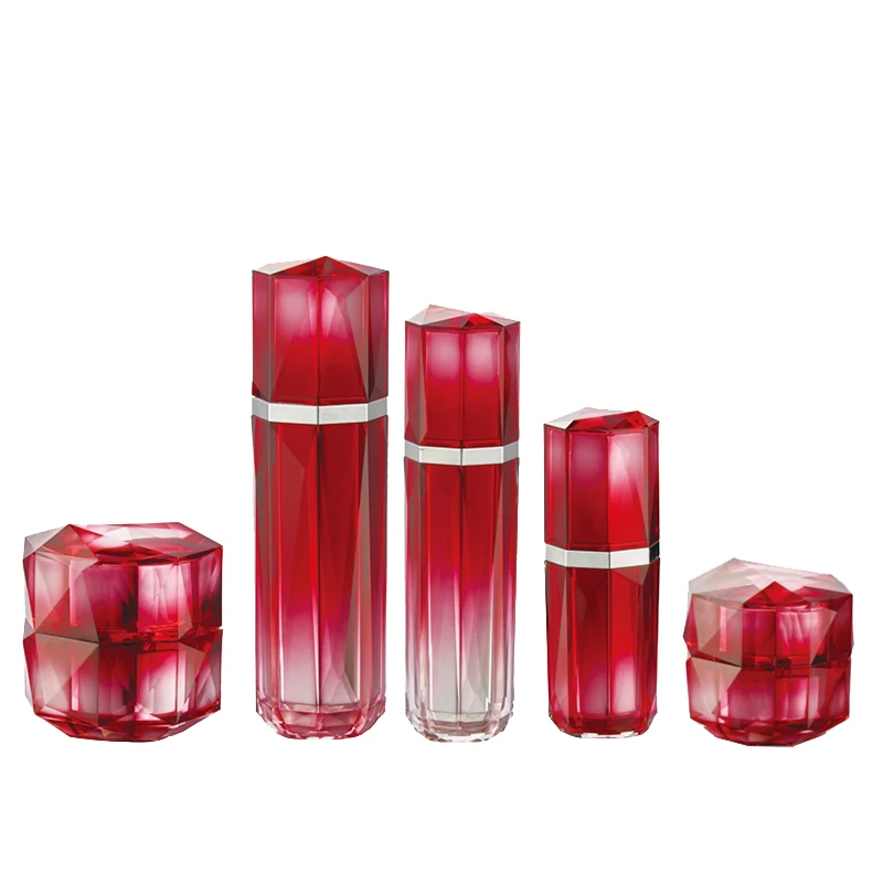Elegant Red Cosmetic Bottle Set,cosmetic Bottle Lotion Pump,acrylic Packaging