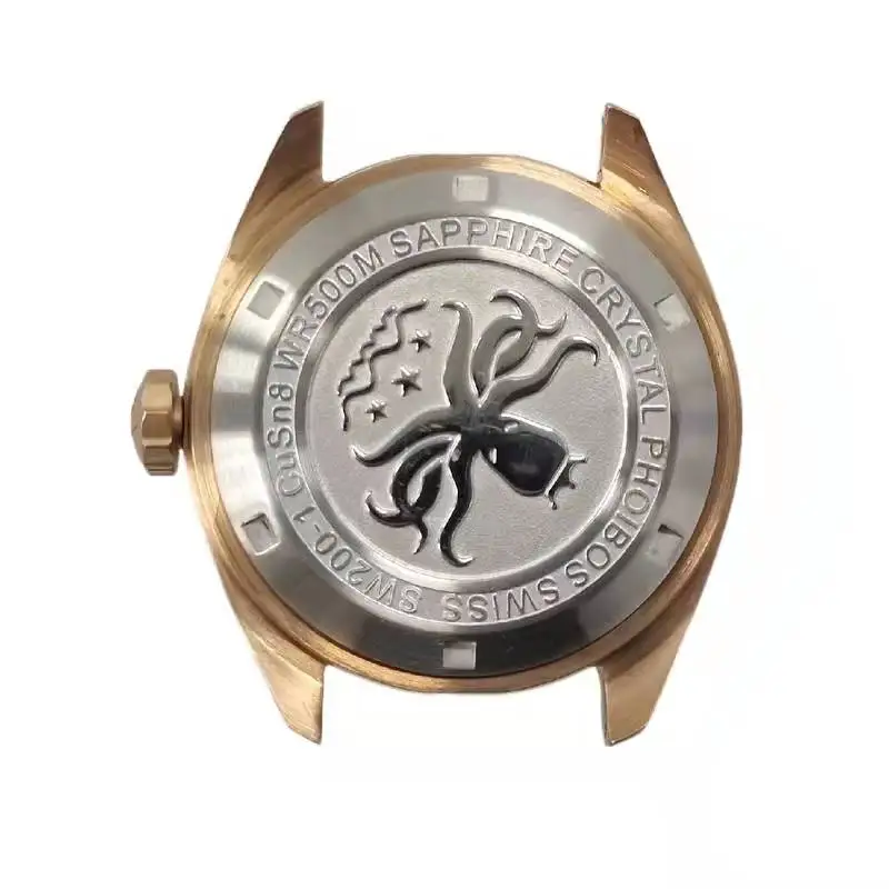 Автоматические мужские часы, корпус под заказ, 50atm, часы для дайвинга, бронзовый корпус