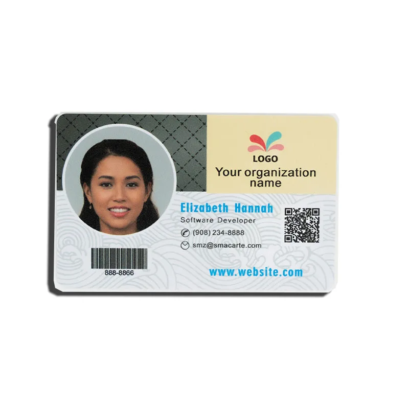 Customized Inkjet Printing Government Student Employee Work Plastic PVC Photo ID Card
