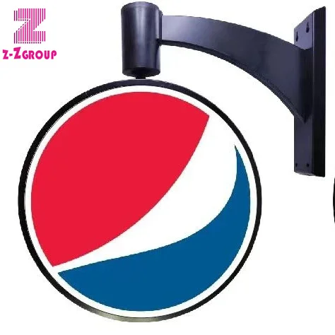 Round Light Box Sign Acrylic Led Light Box Logo Outdoor Vacuum Forming Rotating Lightbox