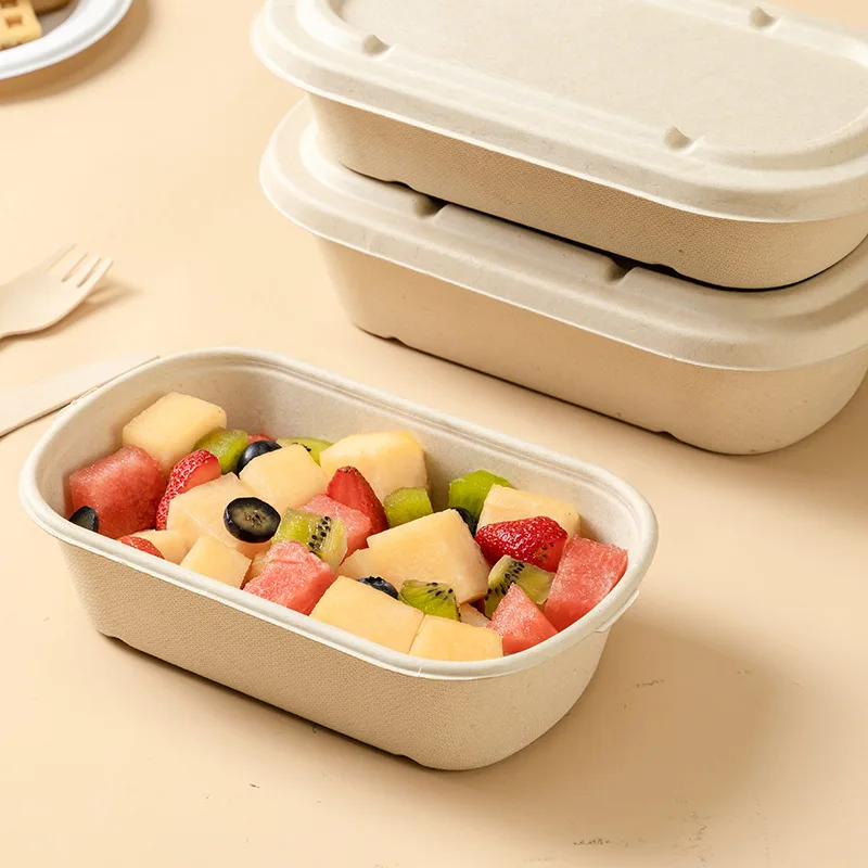 2022 Wholesale Disposable Biodegradable Take Away Takeout Packaging Sugarcane Lunch Box Bagasse Food Container
