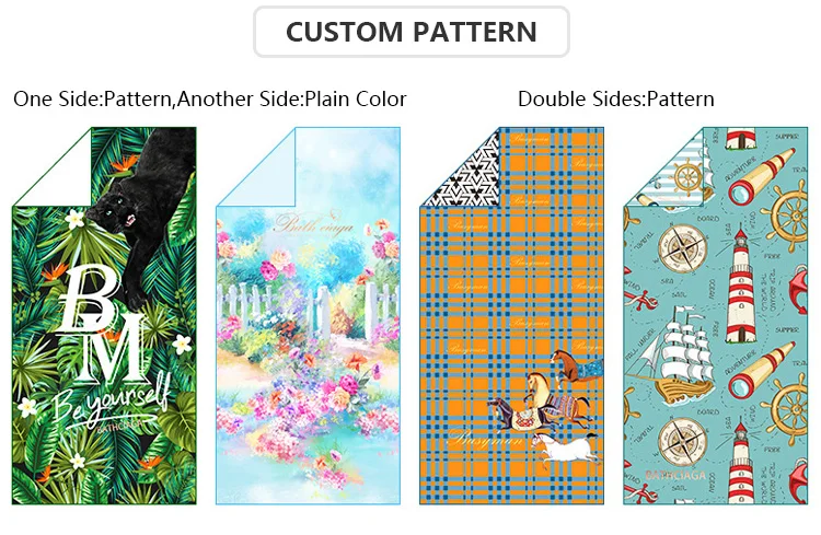 low MOQ Luxury personalized cotton printing beach towels with custom logo